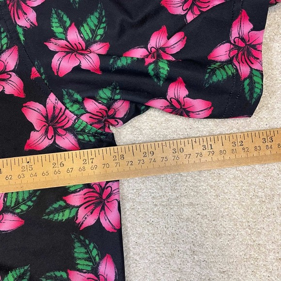 U Suck at Golf USAG Mens 3XL Golf Polo Shirt Pink Floral Lily Black Stretch - Picture 6 of 7